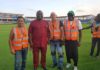 IKPEAZU Inspects The Astros Turf In ENYIMBA Stadium.