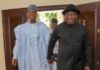 Photo: Saraki holds secret meeting with Jonathan in Abuja