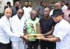 Testimonial Match: Ambode receives Diouf, Kanu Nwankwo, Finidi George, other soccer legends