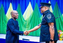 Photos: Abia Governor Alex Otti Congratulates CP Ifeanyi Uche promoted as Commissioner of Police
