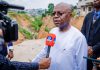 Governor Otti Inspects Gully Erosion Site in Aba, Takes Immediate Action To Arrest The Situation