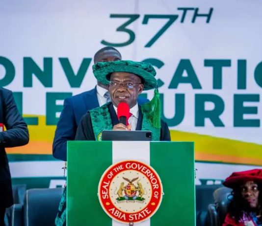 Governor Otti Calls For Collective Commitment For Nigeria’s Development, delivers FUTO 37th Convocation Lecture
