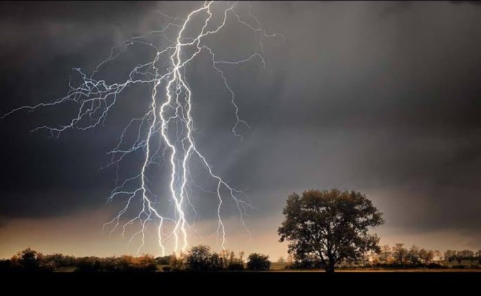 dust haze, thunderstorms